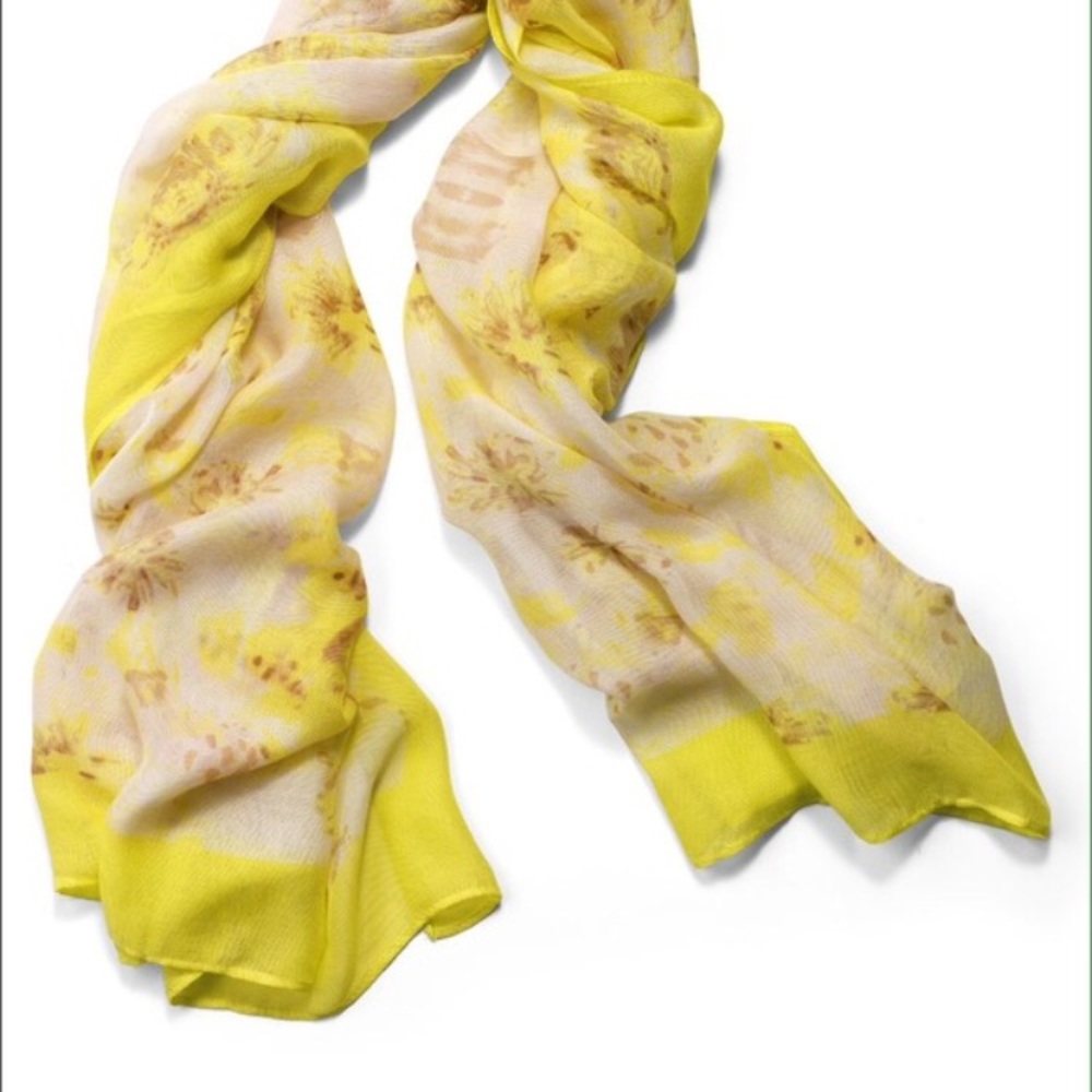 Stella & Dot Citrine Floral Scarf